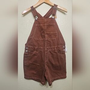 Kids Brown Denim Overalls
